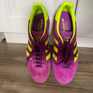Adidas Purple and Yellow Sneakers Vibrant Design